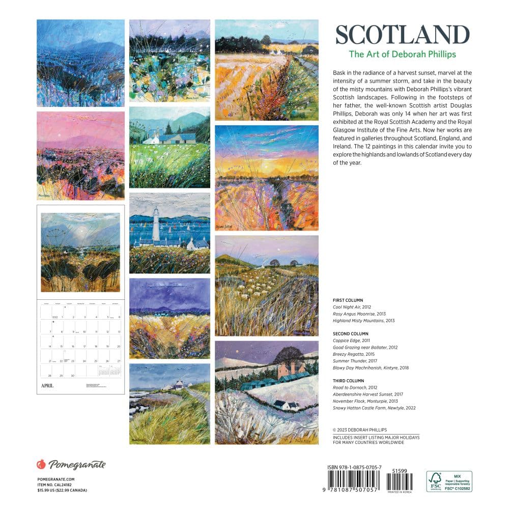 Scotland Phillips Art 2024 Wall Calendar_ALT1