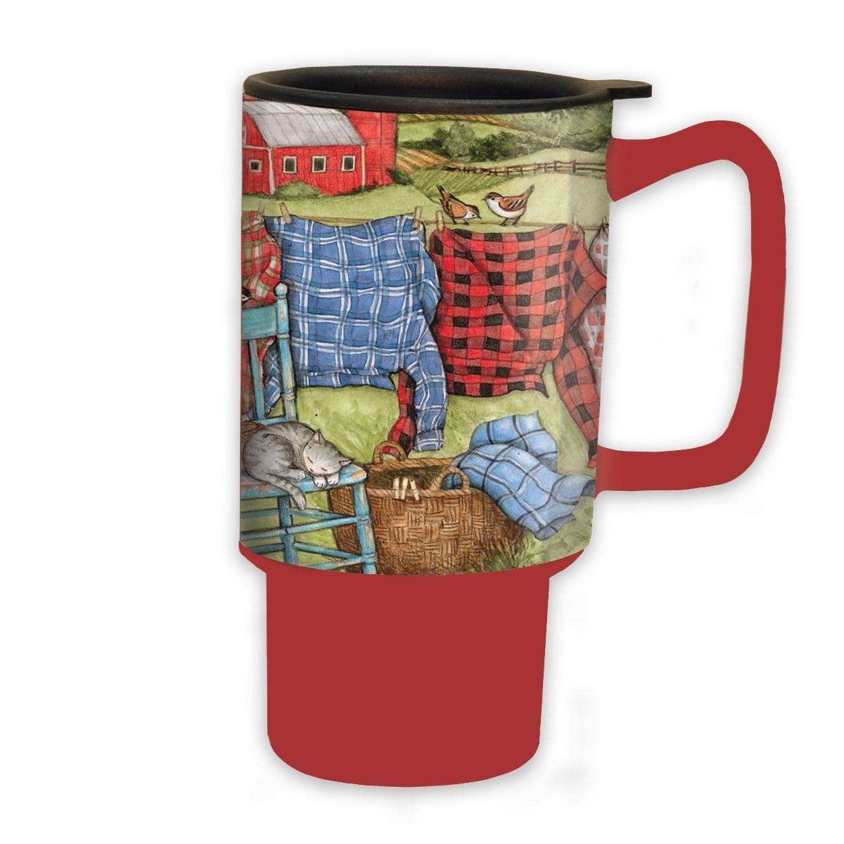 Favorite Flannel Lang Travel Mug by Susan Winget