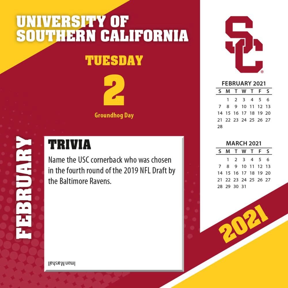 USC Trojans Desk Calendar Calendars com