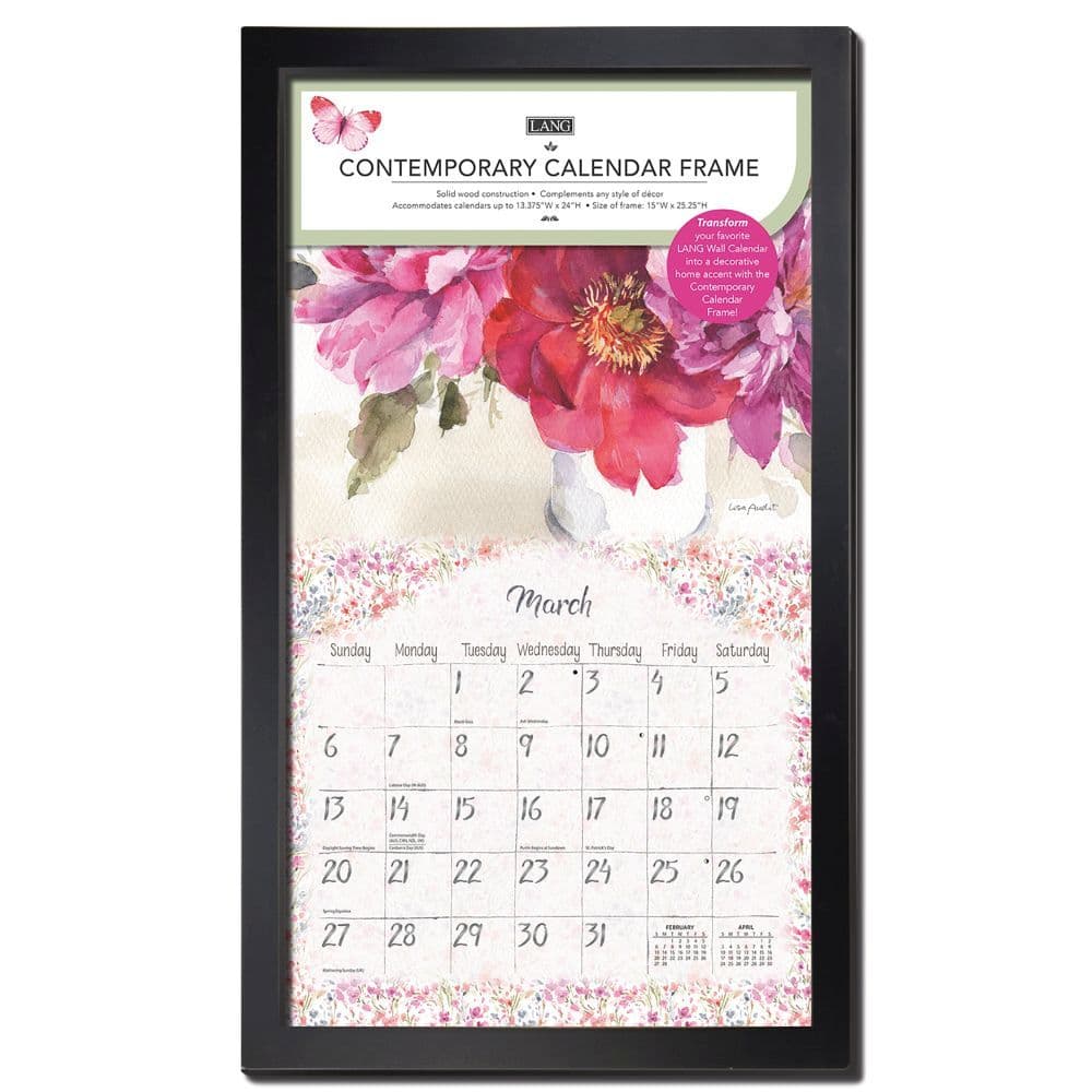 Contemporary Wall Calendar Frame Black Finish