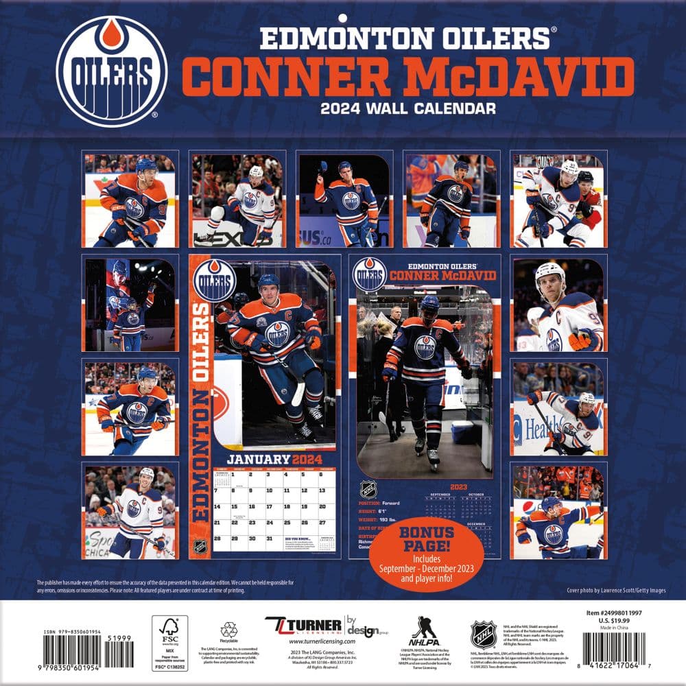 NHL Connor McDavid 2024 Wall Calendar First Alternate Image width=&quot;1000&quot; height=&quot;1000&quot;