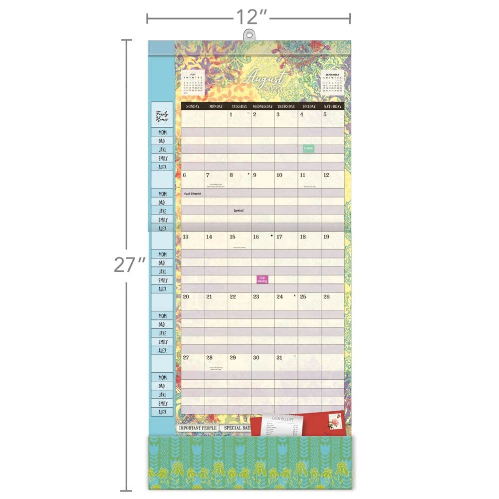 Bohemian Plan It 2024 Wall Calendar