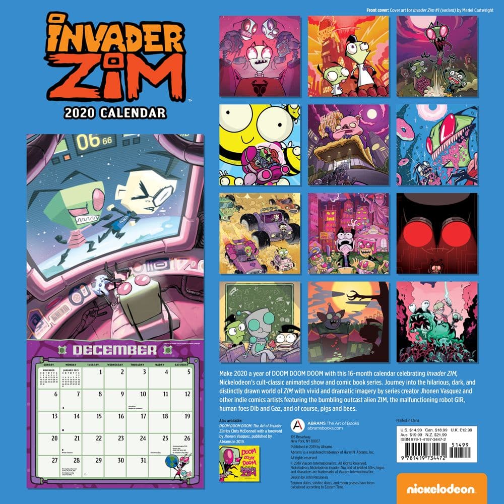 Invader Zim Wall Calendar - Calendars.com