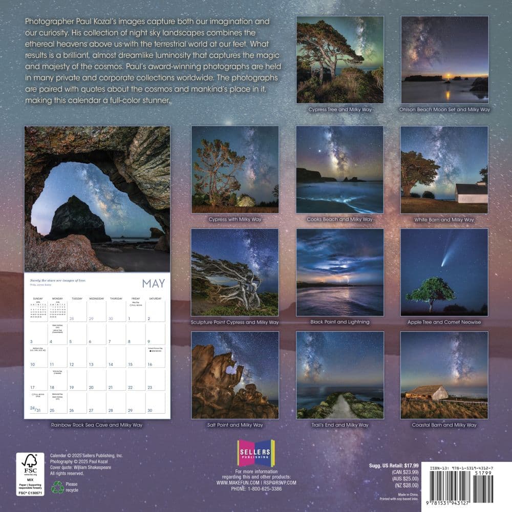 Celestial Skies Kozal 2026 Wall Calendar First Alternate Image