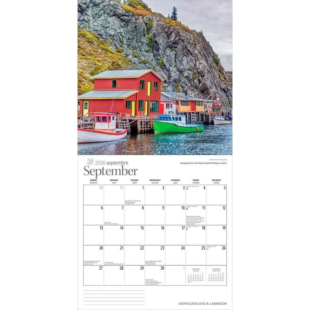 Newfoundland and Labrador 2026 Wall Calendar Third Alternate Image