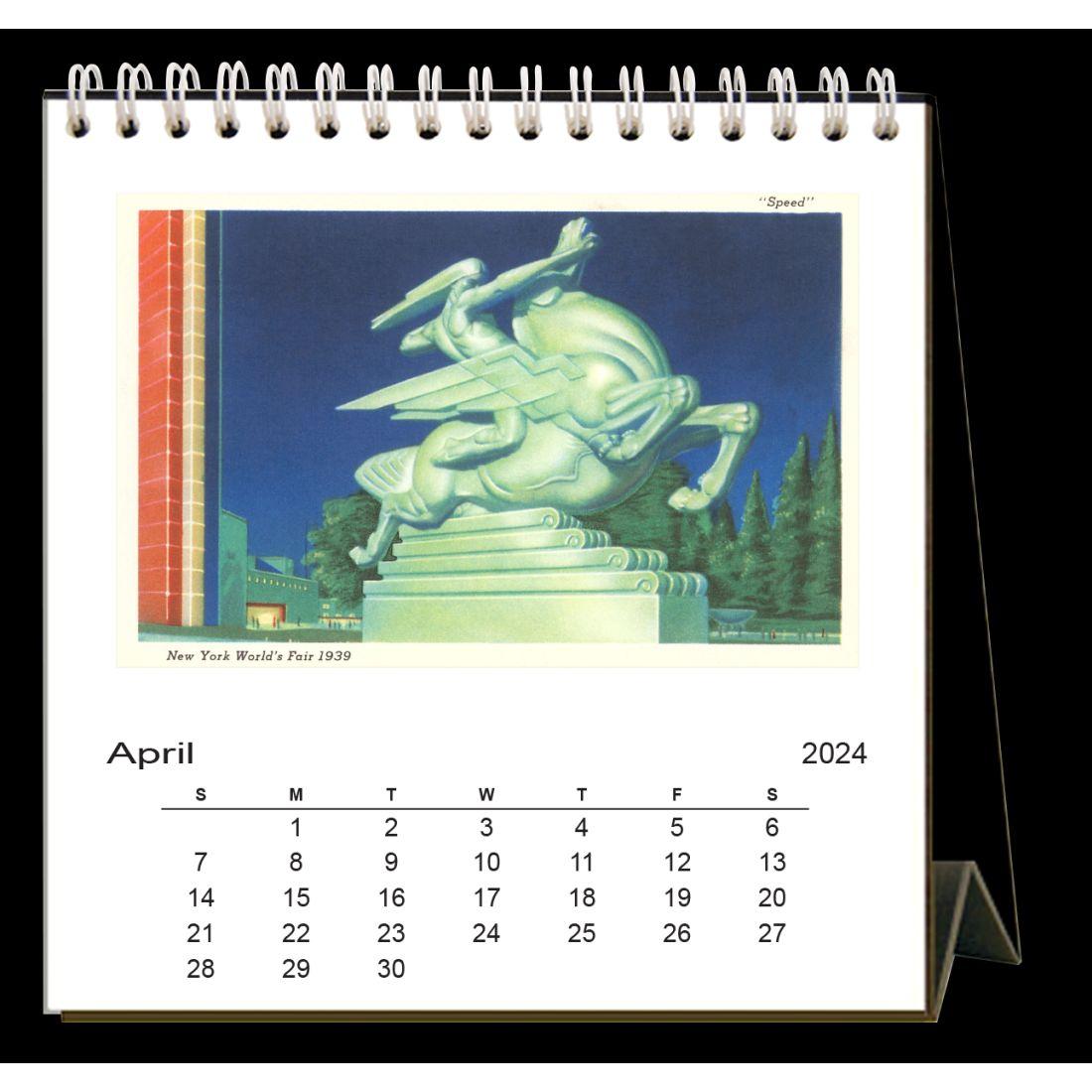 Art Deco 2024 Easel Desk Calendar