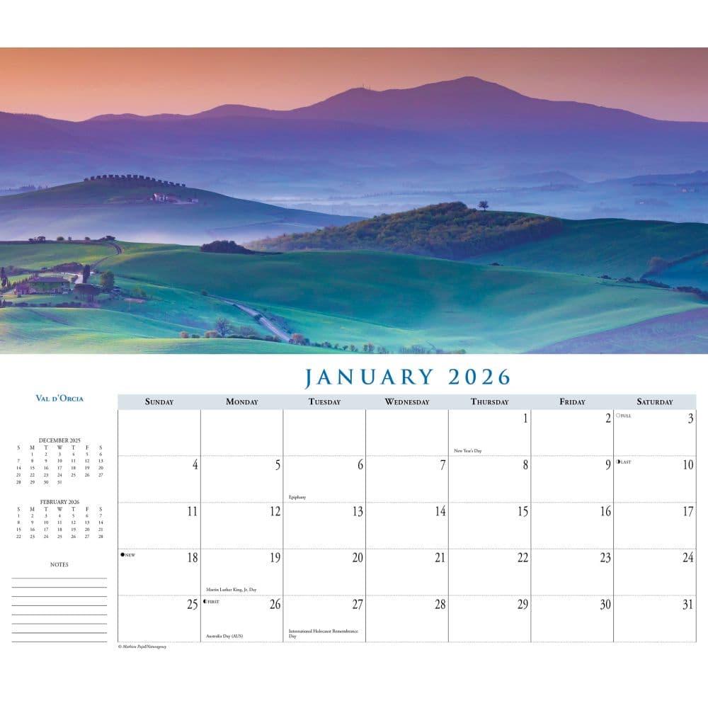 Italy Panoramic 2026 Wall Calendar Second Alternate Image