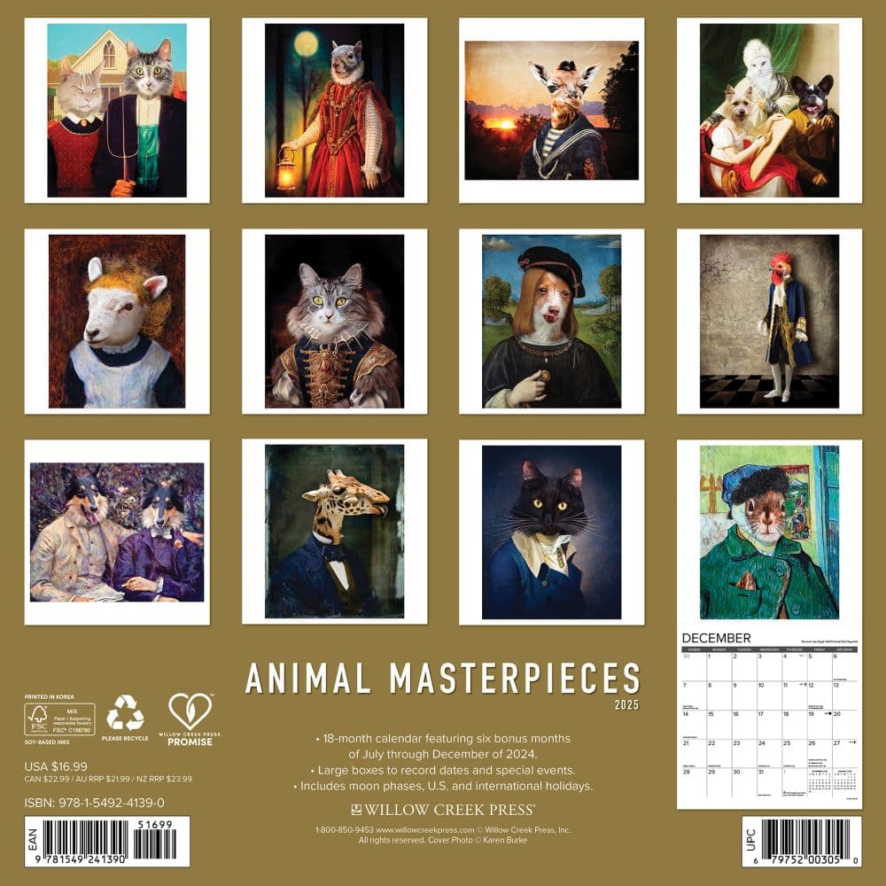 Animal Masterpieces 2025 Wall Calendar First Alternate Image width=&quot;1000&quot; height=&quot;1000&quot;