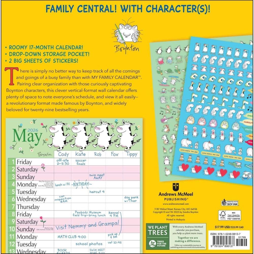 My Family 2026 Wall Calendar by Sandra Boynton First Alternate Image