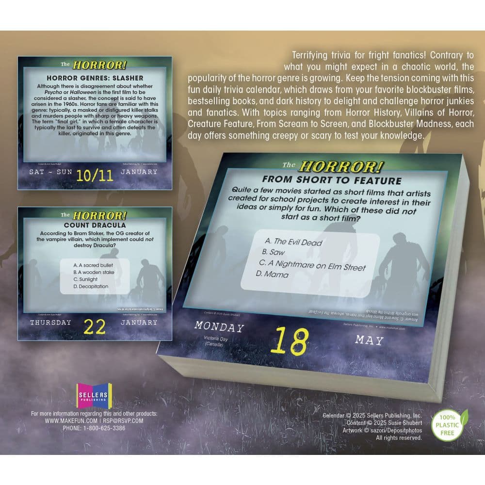 The Horror Terrifying Trivia for Fright Fanatics 2026 Desk Calendar First Alternate Image