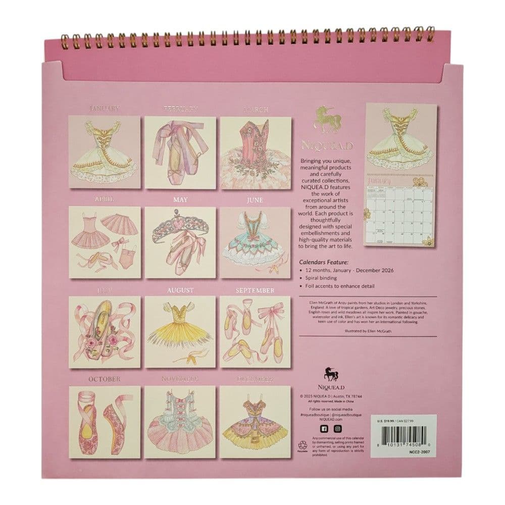 Ballerina 2026 Spiral Wall Calendar First Alternate Image