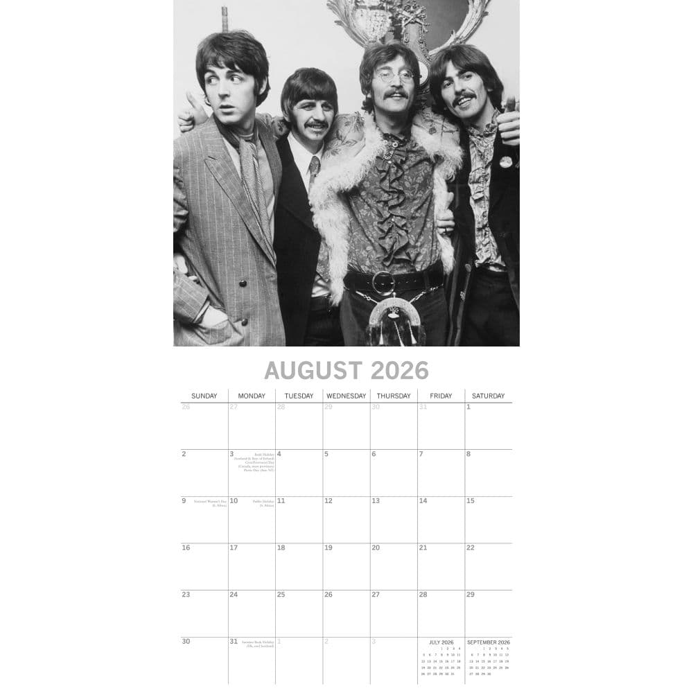 Beatles 2026 Wall Calendar Third Alternate Image
