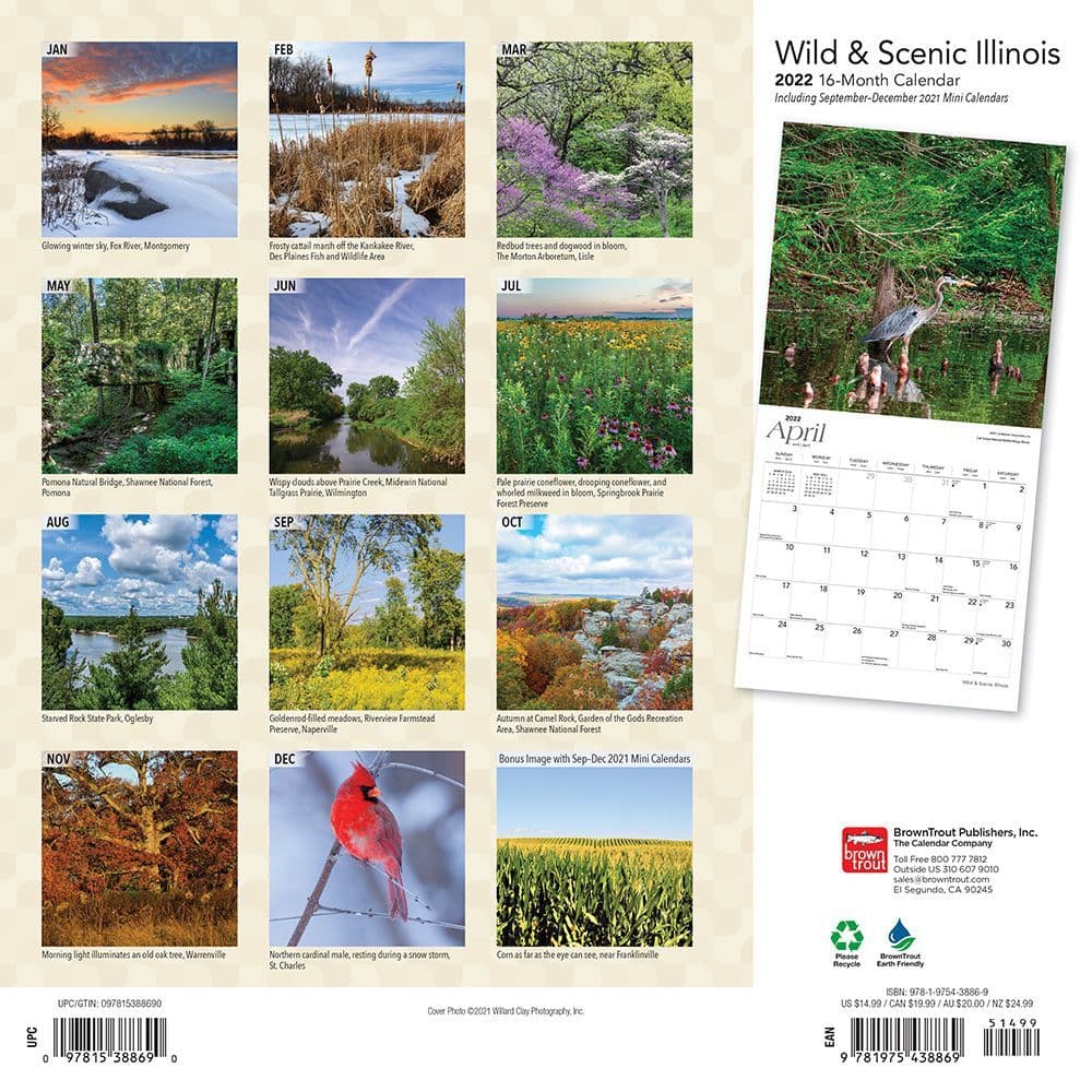 Illinois Wild And Scenic 2022 Wall Calendar - Calendars.com