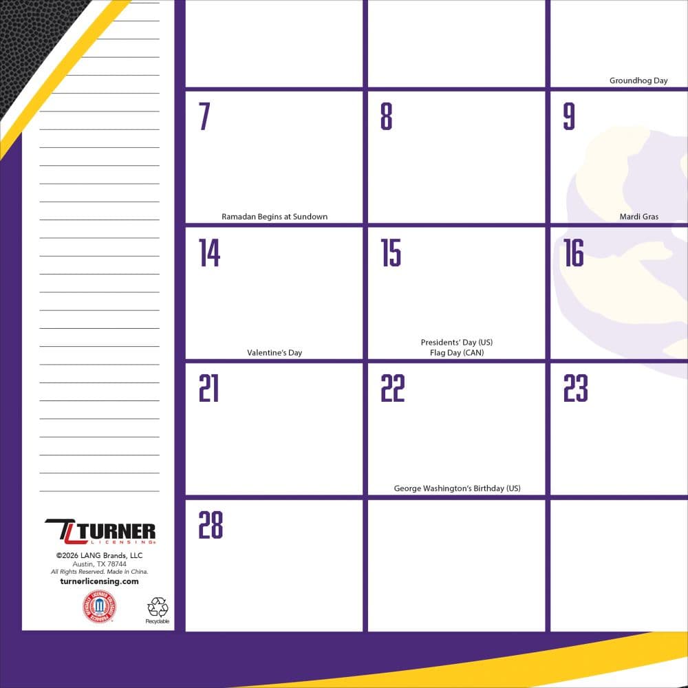 LSU Tigers 2027 Desk Pad 17" X 11" Second Alternate 
Image