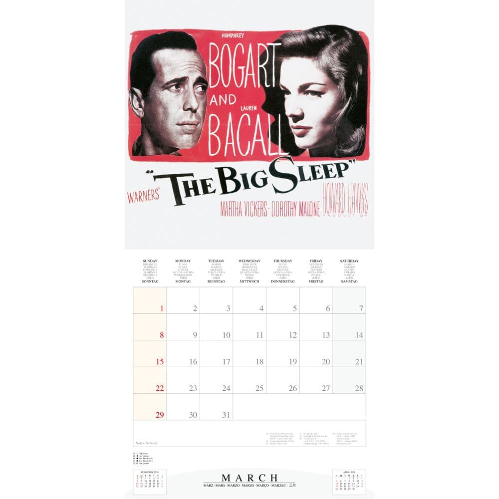 Cinema Noir 2026 Wall Calendar Third Alternate Image
