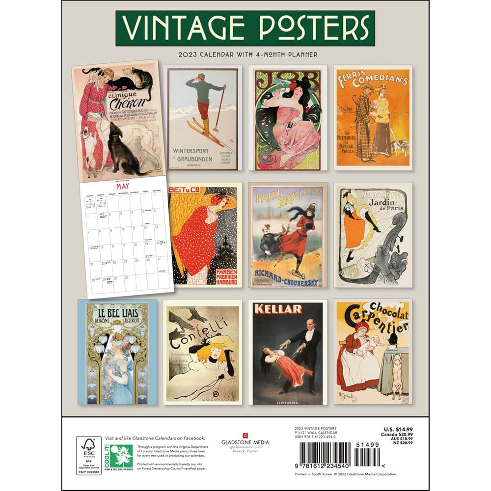 Vintage Posters 2023 Calendar - Calendars.com