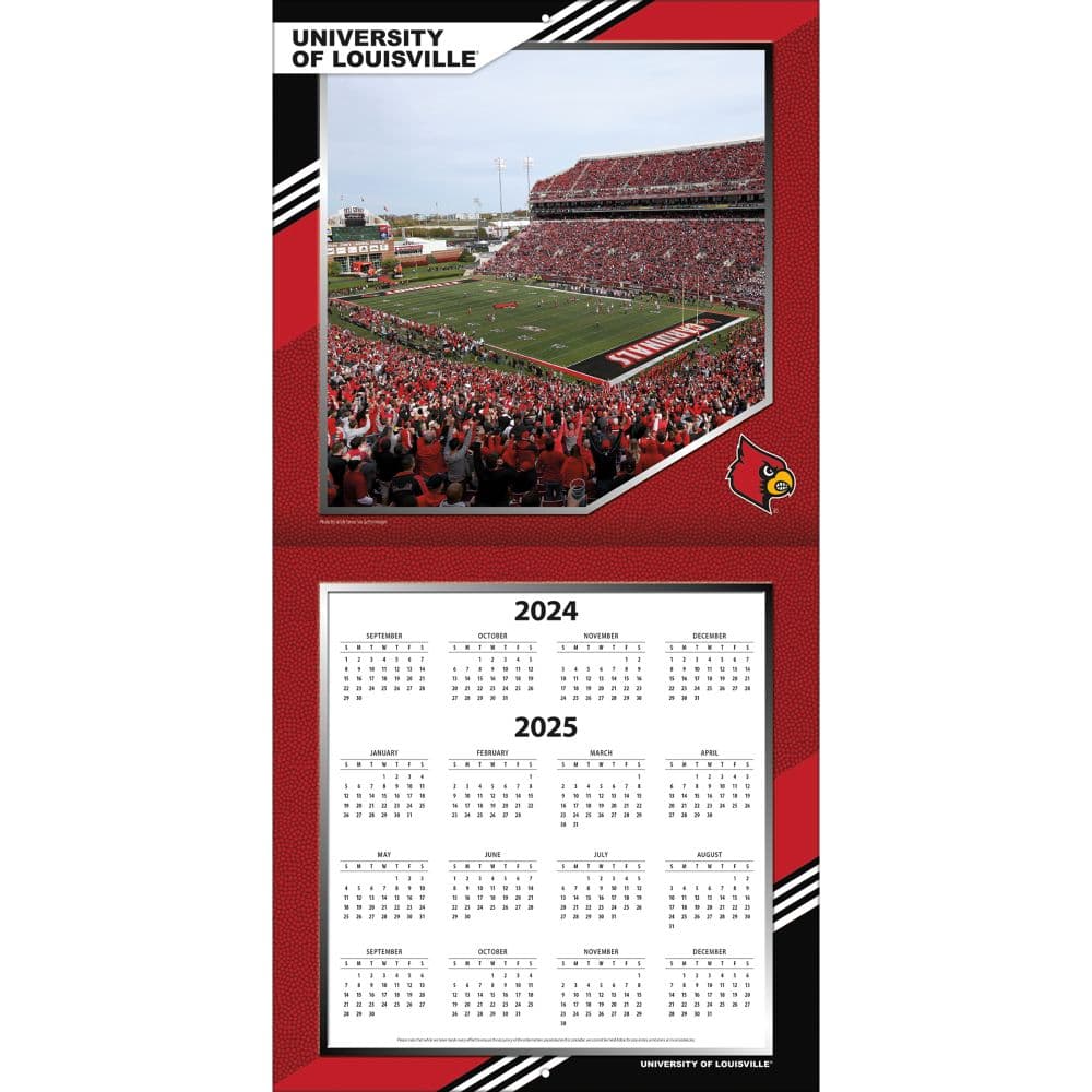 Louisville Cardinals 2025 Wall Calendar