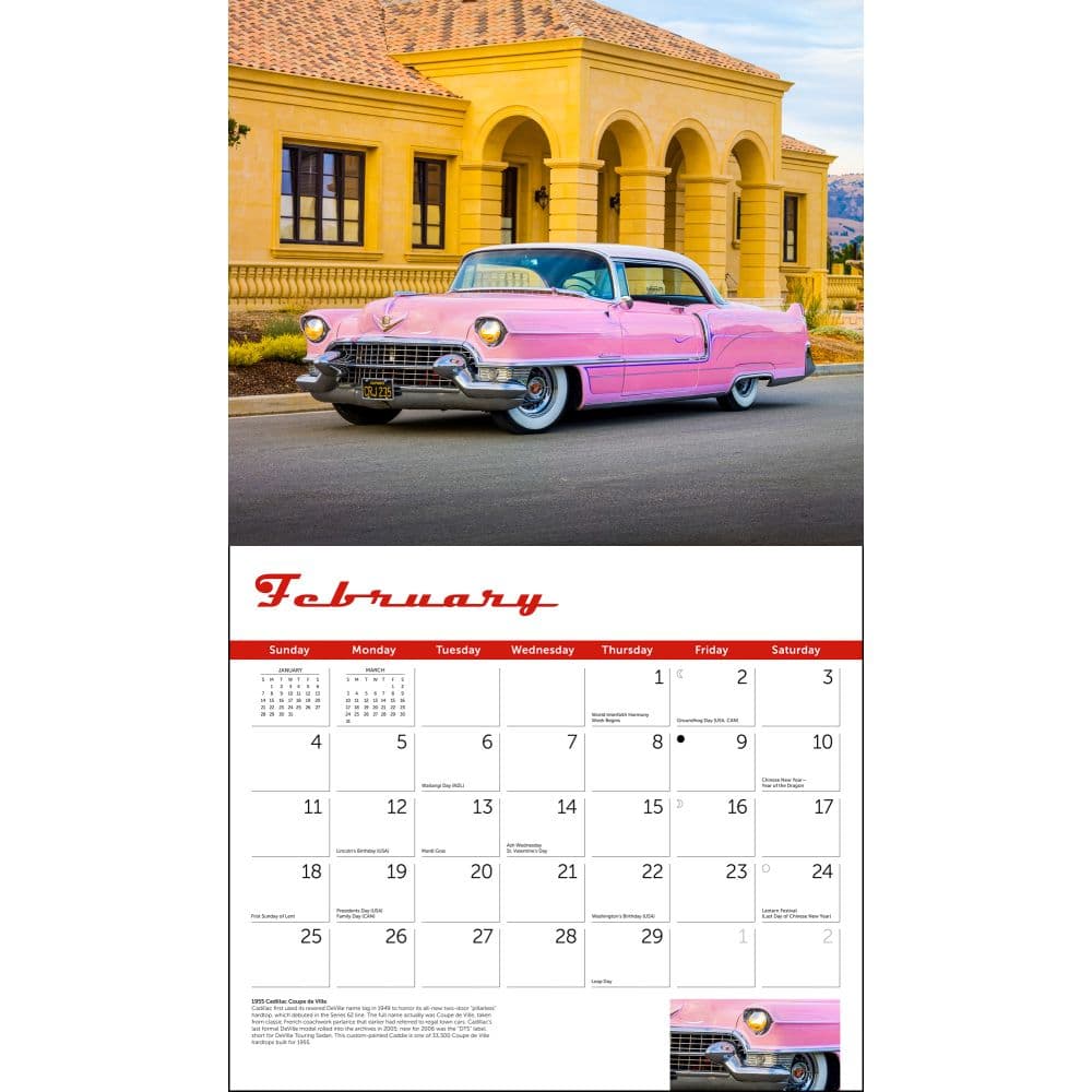 Cars Classic 2024 Wall Calendar February