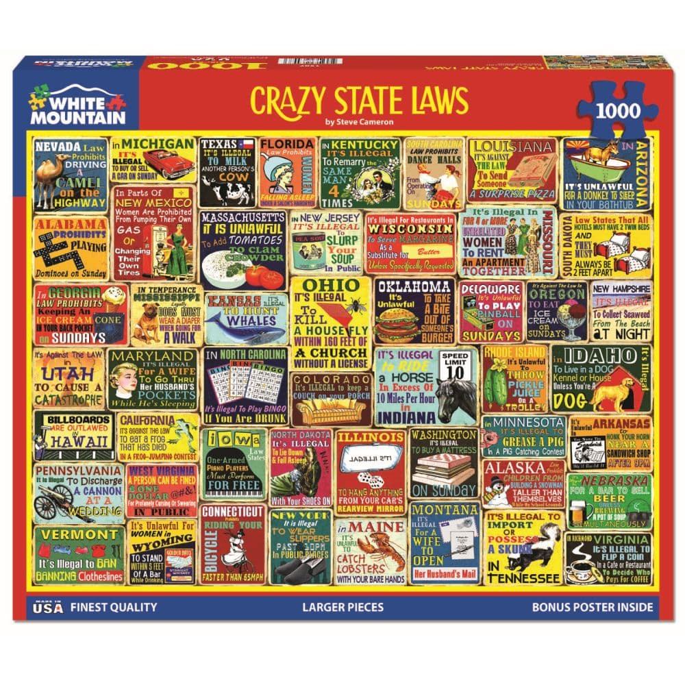 image Crazy State Laws 1000 Piece Puzzle Main Product Image