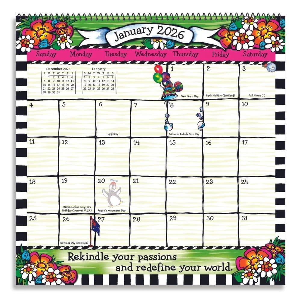 Live A Life Worth Loving 2026 Wall Calendar by Suzy Toronto Third Alternate Image