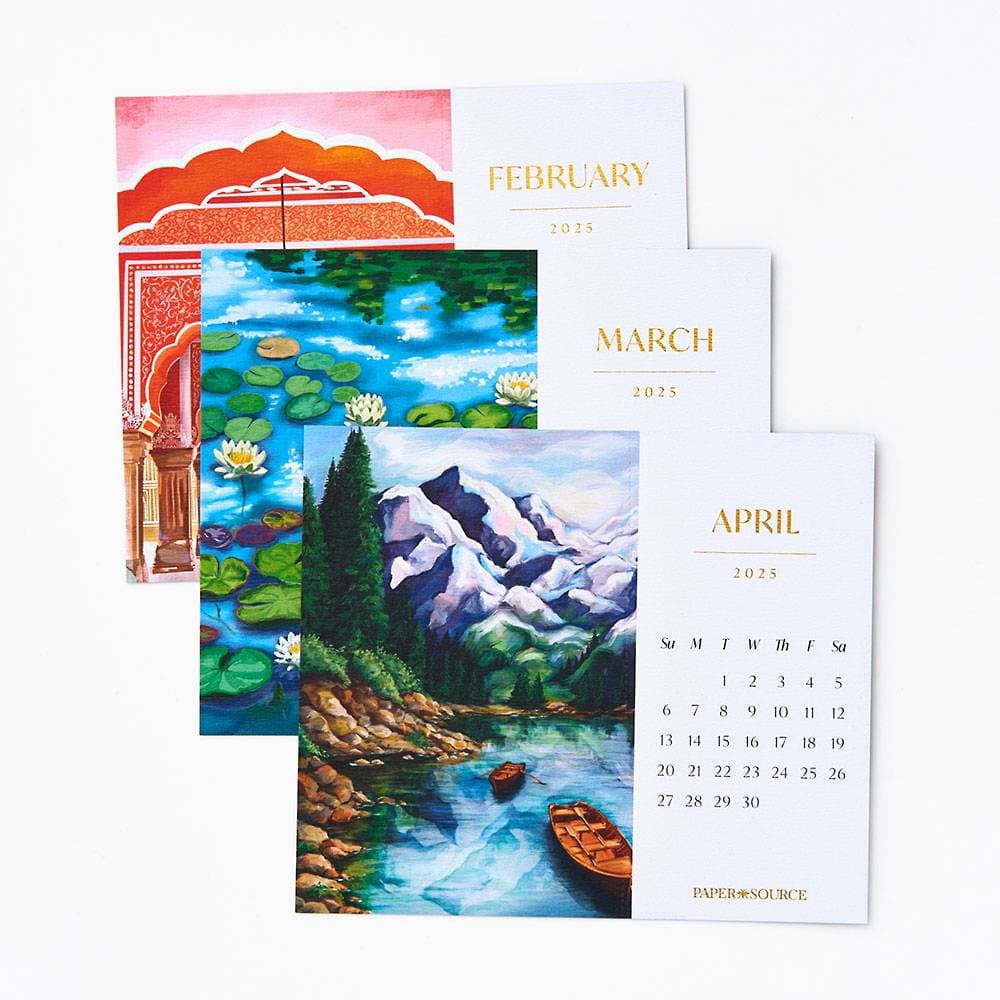 Postcard 2025 Wall Calendar interiors