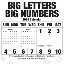 Big Letters Big Numbers 2024 Wall Calendar