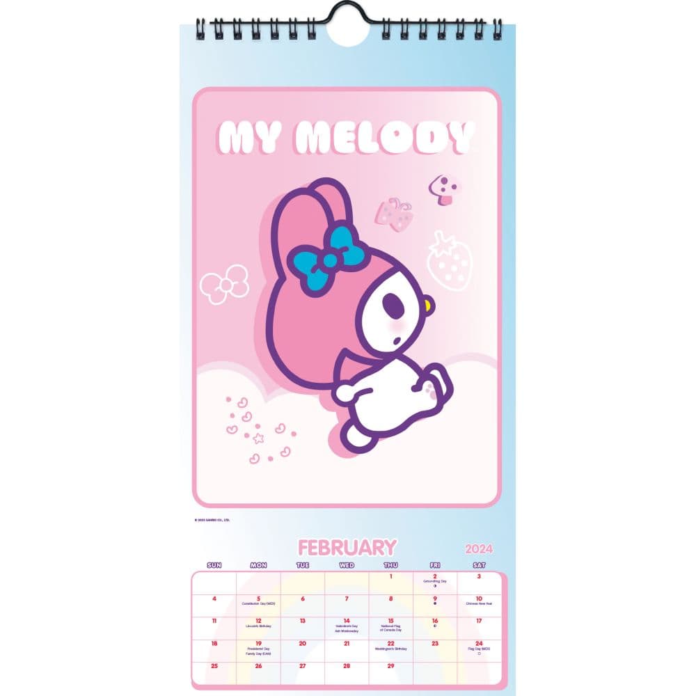 Hello Kitty and Friends 2024 Slim Wall Calendar Alt3