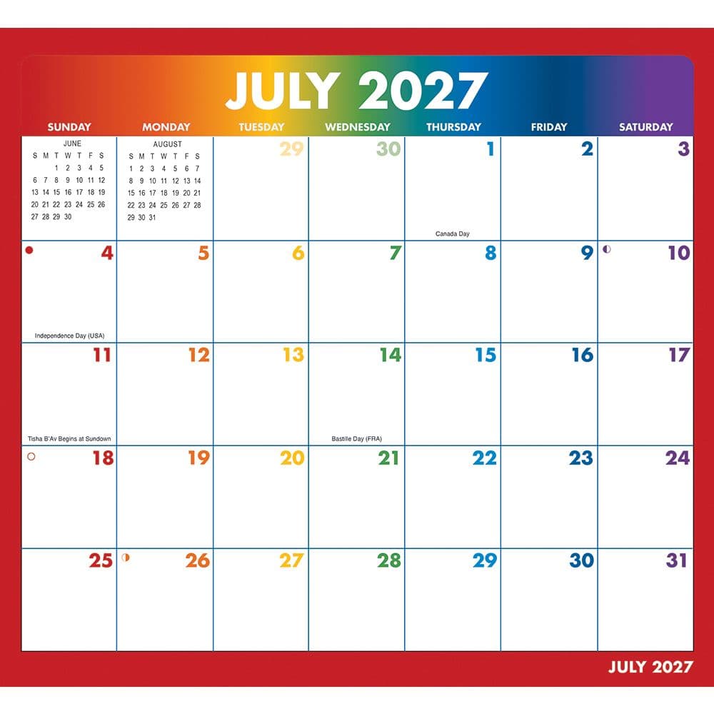 Rainbow Jumbo Magic Grip 2027 Wall Calendar Fifth Alternate Image