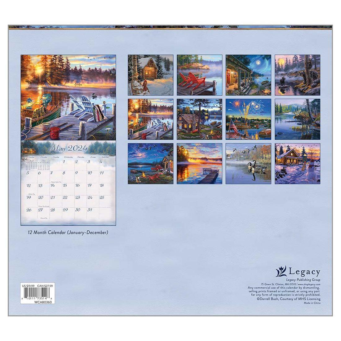 Cabin View Bush 2024 Wall Calendar