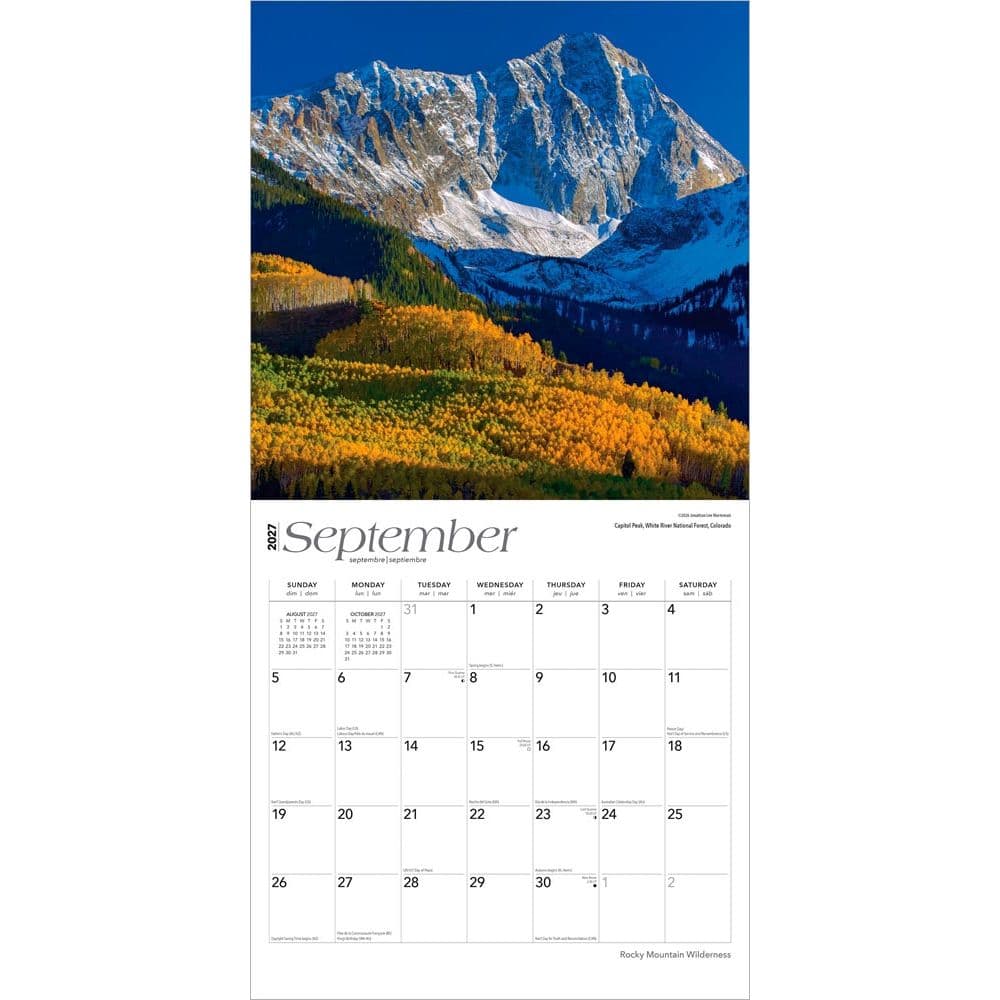 Rocky Mountain Wilderness 2027 Wall Calendar Third Alternate Image