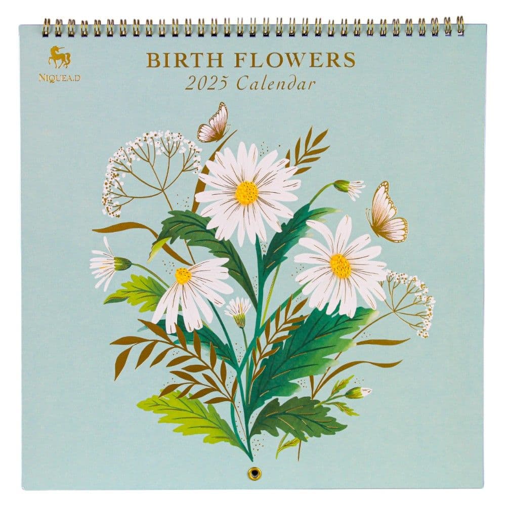 Birth Flowers 2025 Spiral Wall Calendar