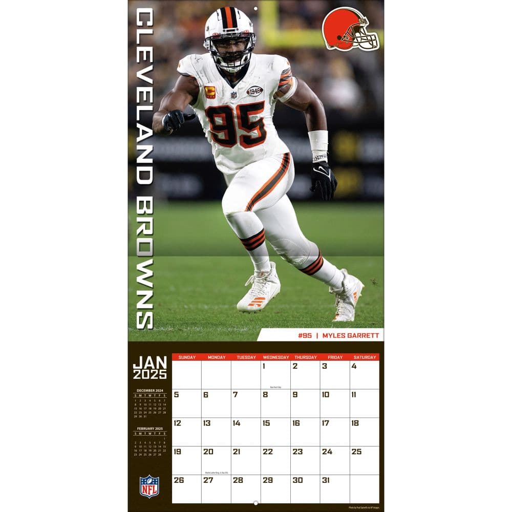 NFL Cleveland Browns 2025 Wall Calendar Third Alternate Image width="1000" height="1000"