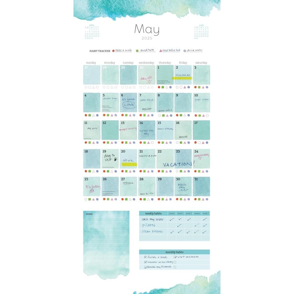 Habit Tracker 2025 Wall Calendar Second Alternate Image