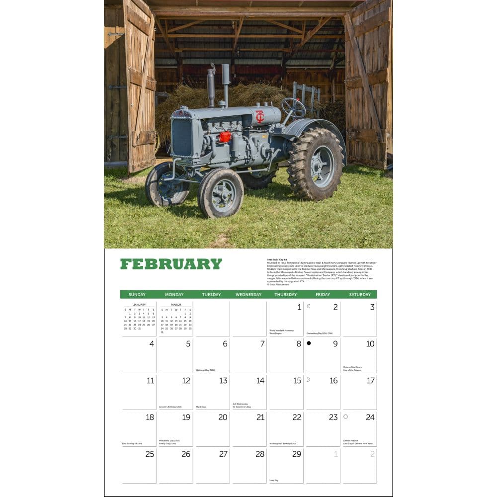 Tractors Deluxe 2024 Wall Calendar