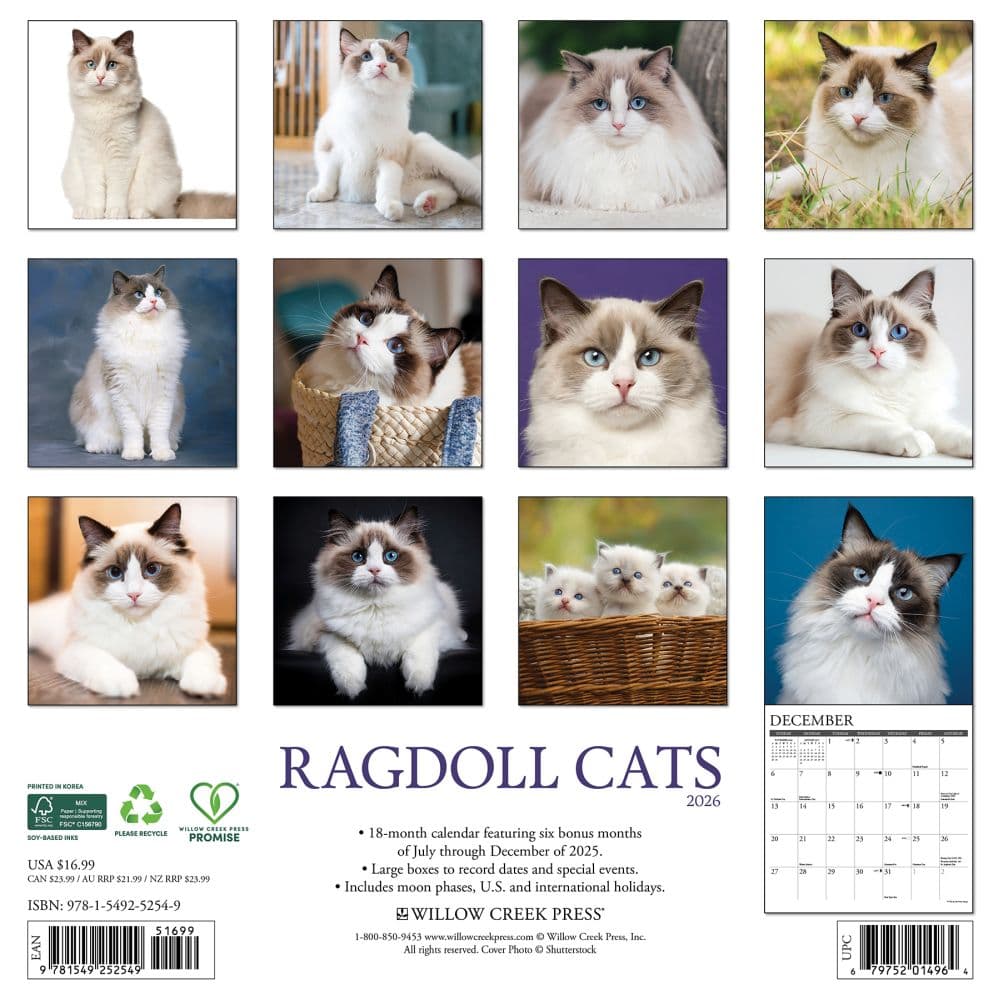 Ragdoll Cats 2026 Wall Calendar First Alternate Image