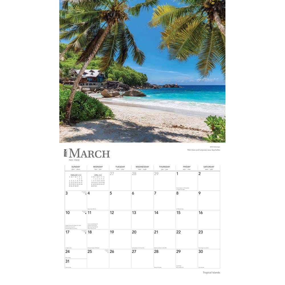 Tropical Islands Deluxe 2024 Wall Calendar