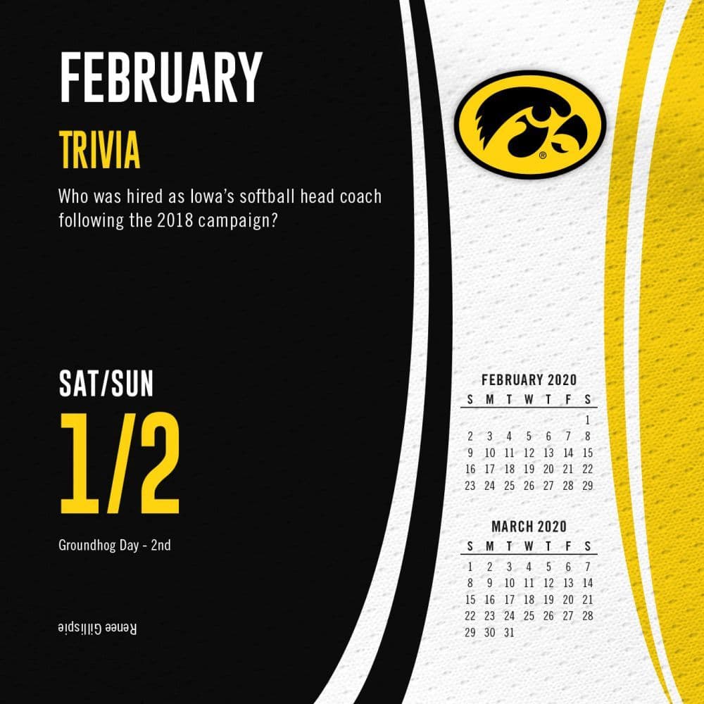 Iowa Hawkeyes Desk Calendar