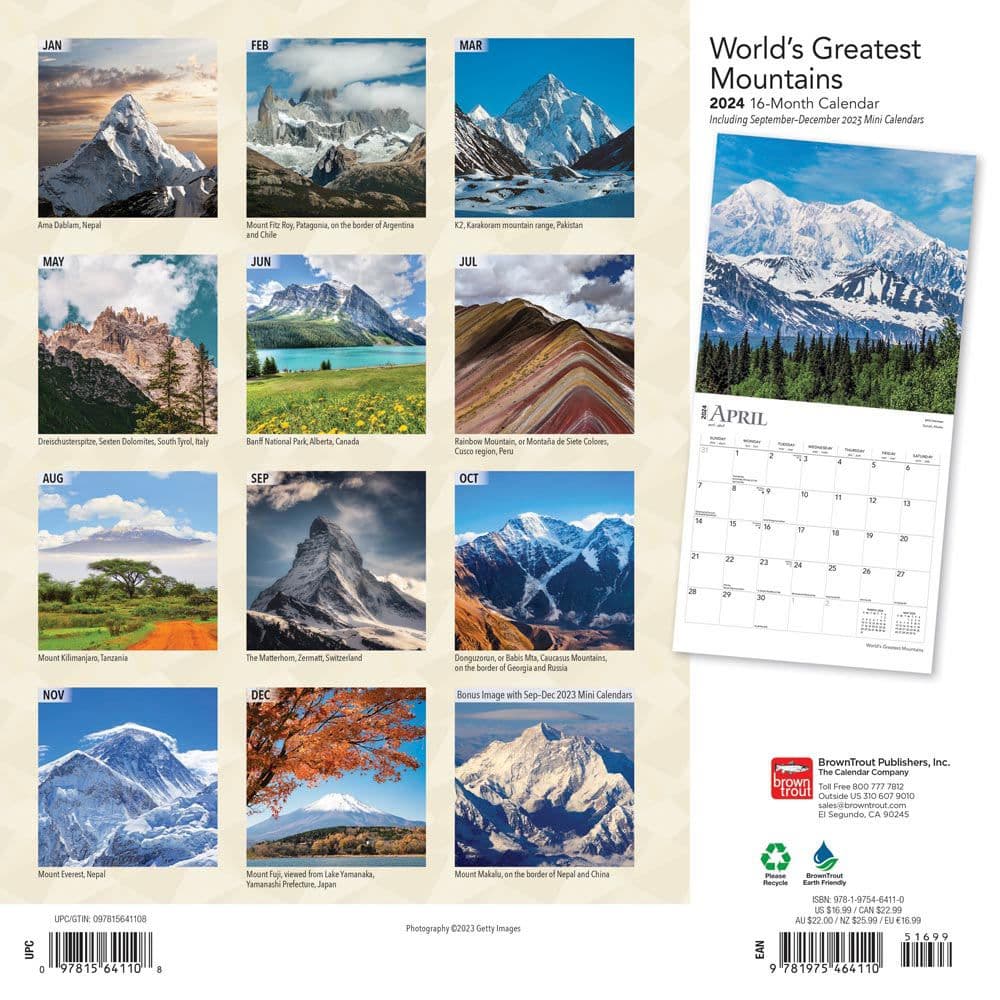 World&#39;s Greatest Mountains 2024 Wall Calendar First Alternate Image width=&quot;1000&quot; height=&quot;1000&quot;