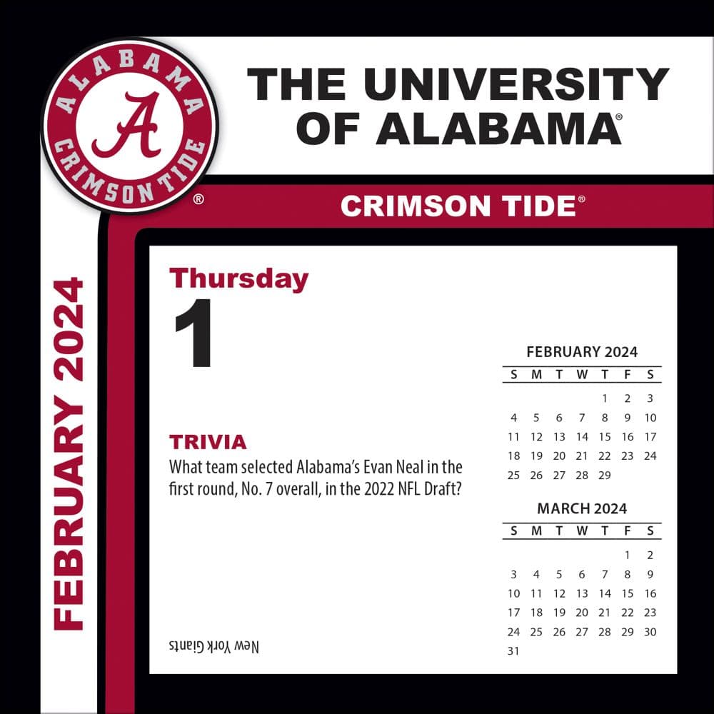 Alabama Crimson Tide 2025 Desk Calendar