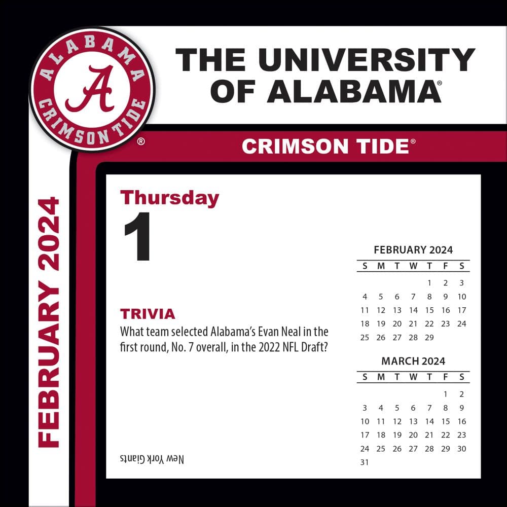 Alabama Crimson Tide 2024 Desk Calendar Third Alternate Image width=&quot;1000&quot; height=&quot;1000&quot;