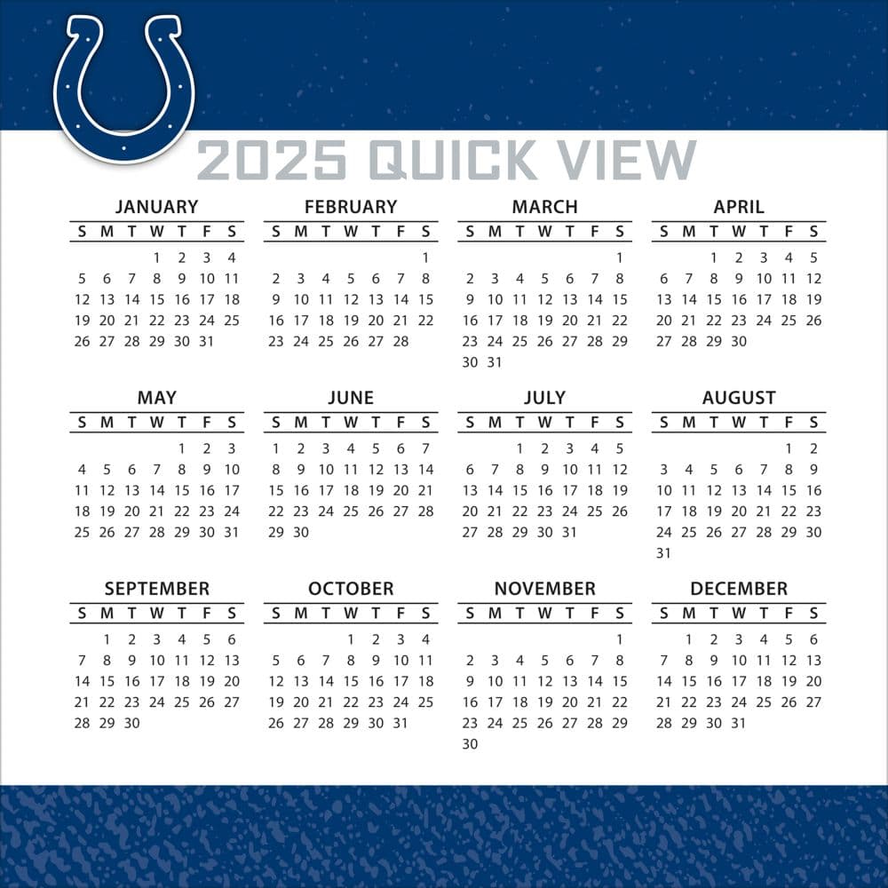 NFL Indianapolis Colts 2025 Desk Calendar Fourth Alternate Image width="1000" height="1000"