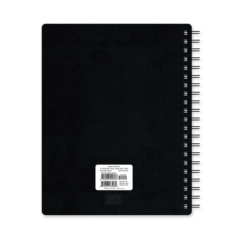 Midnight Black Baxter 2027 Planner First Alternate Image