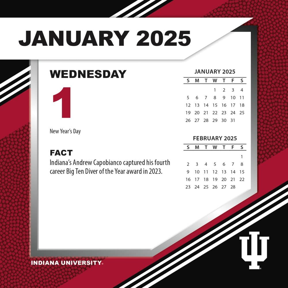 COL Indiana Hoosiers 2025 Desk Calendar First Alternate Image