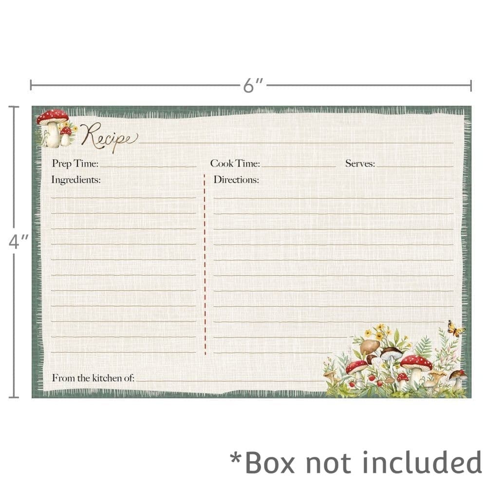 Woodland Mushrooms 4X6 Recipe Cards First Alternate Image