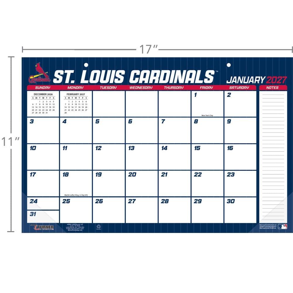 MLB St Louis Cardinals Small 2027 Desk Pad Third Alternate Image