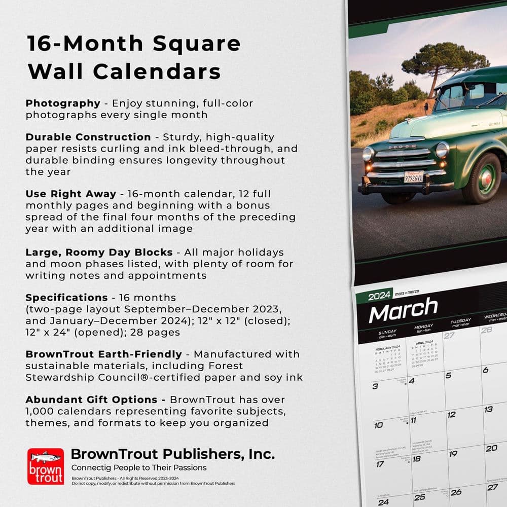 Classic American Pickups 2024 Wall Calendar Fourth Alternate Image width=&quot;1000&quot; height=&quot;1000&quot;