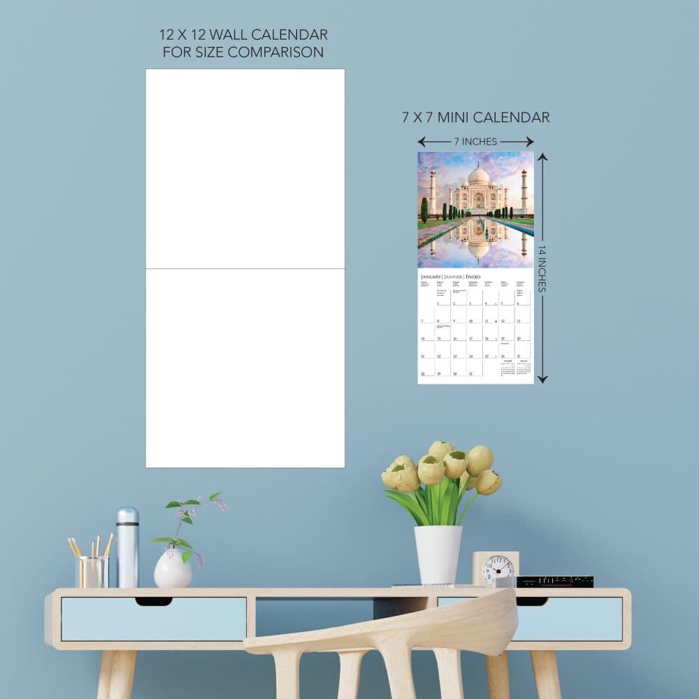 Wonders of the World 2025 Mini Wall Calendar Alt4