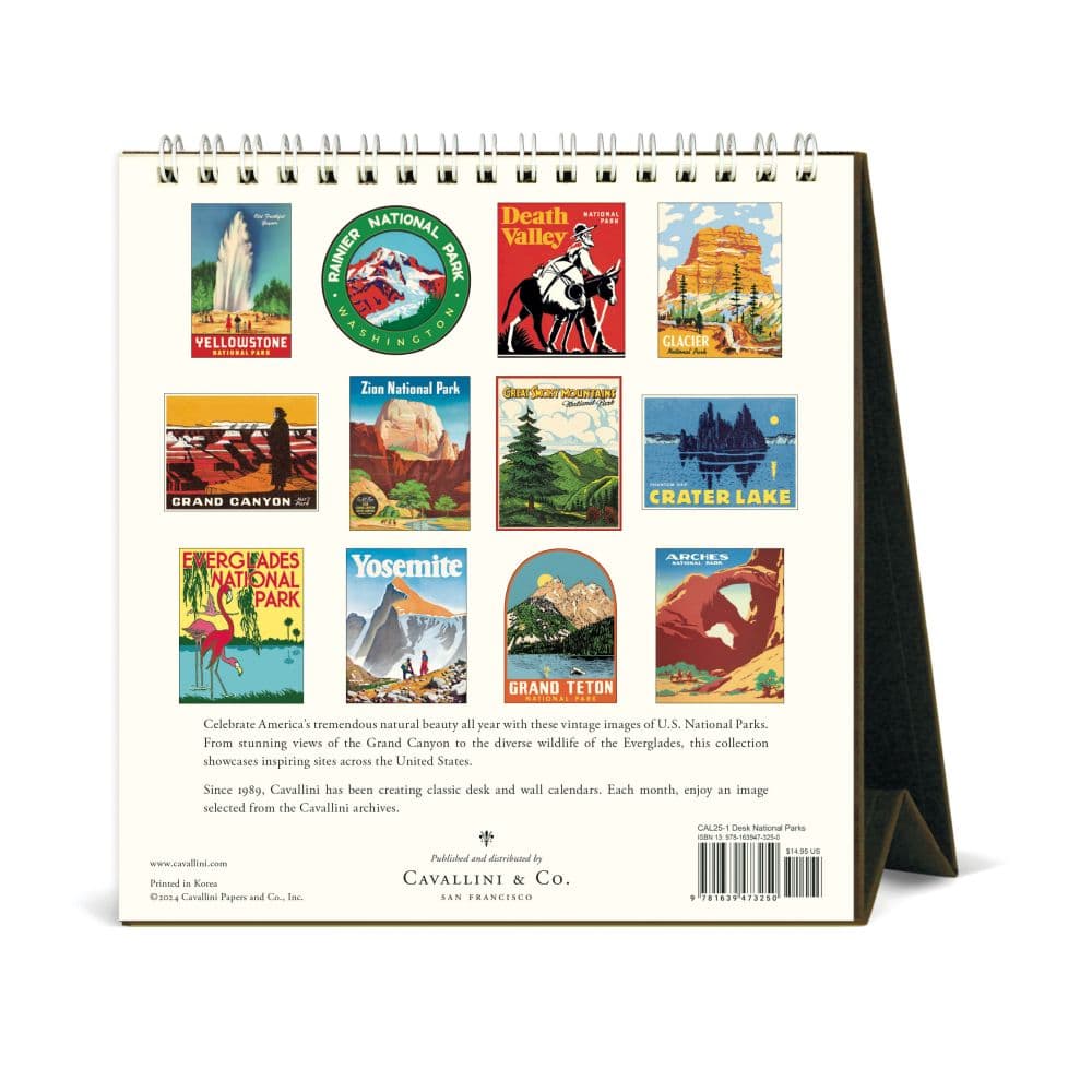 National Parks 2025 Easel Desk Calendar