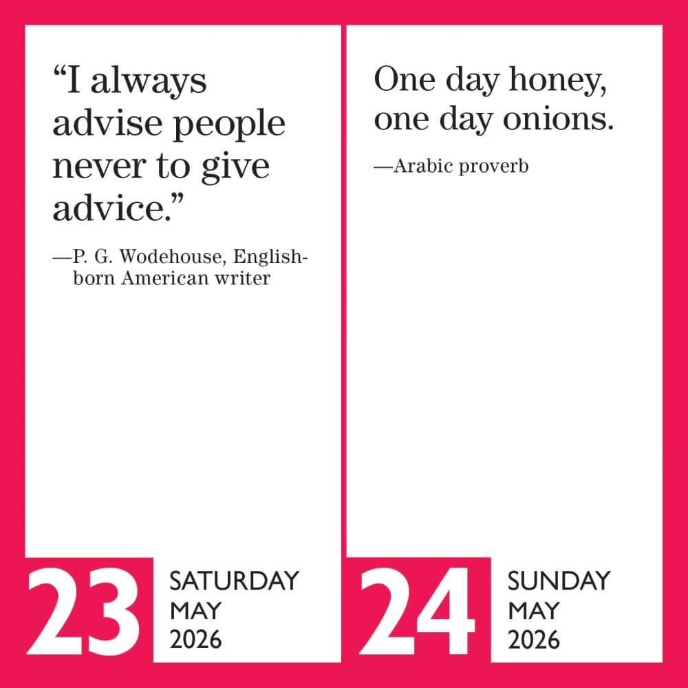 Keep Calm and Carry On Quotes 2026 Desk Calendar Third Alternate Image