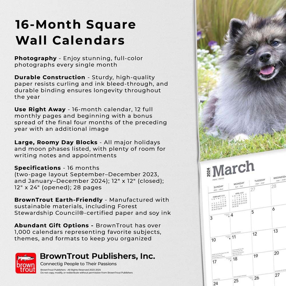 Keeshonden 2024 Wall Calendar Fourth Alternate Image width=&quot;1000&quot; height=&quot;1000&quot;
